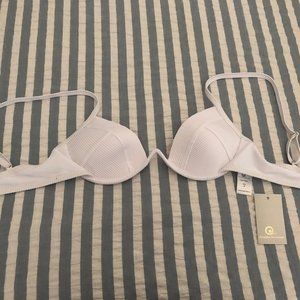 White Plumeria Swimwear Bikini Top NWT - Size M